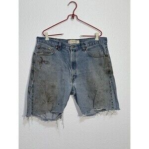 Vintage Distressed Levi’s 505 Cut Off Jean Shorts Size 36 2004 Y2K Made in USA